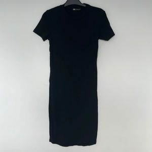 Zara black ribbed dress
